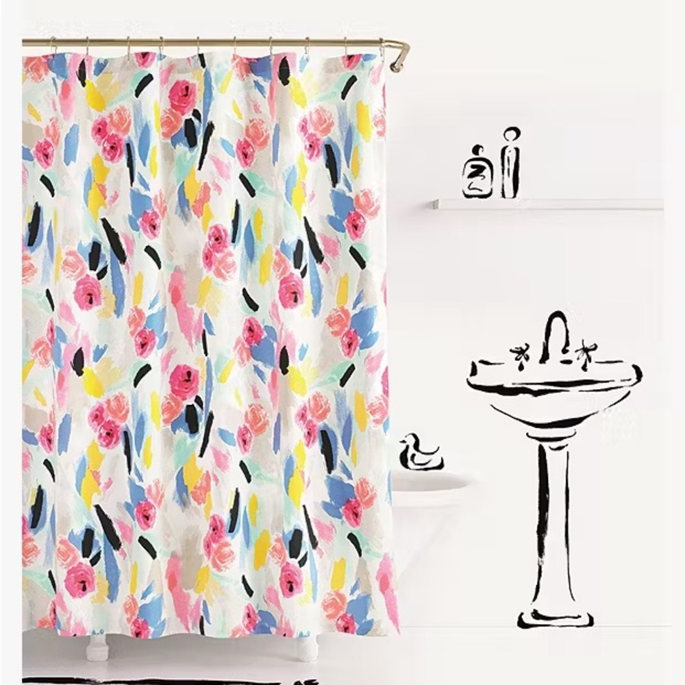 Kate Spade Paintball Floral Shower Curtain 72x72 Inches